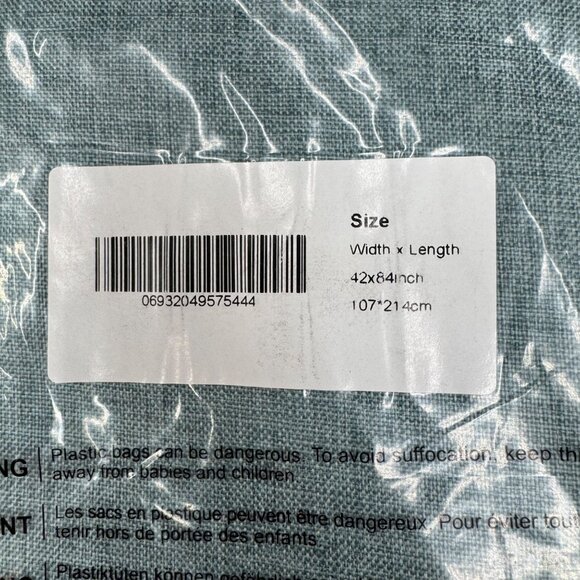 Deconovo Curtain Panel Set of 2 Teal 42"W x 84"H Ring Eyelet - Picture 4 of 10